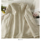 Korean style versatile V-neck single breasted large pocket coat female  2110