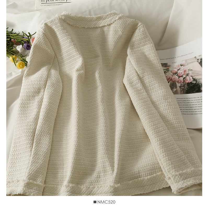 Korean style versatile V-neck single breasted large pocket coat female  2110