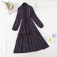 New spring and autumn single breasted slim floral dress for women  2242