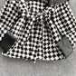 Diamond stitching contrast coat women's waist lace up design feeling high waist and thin  1487
