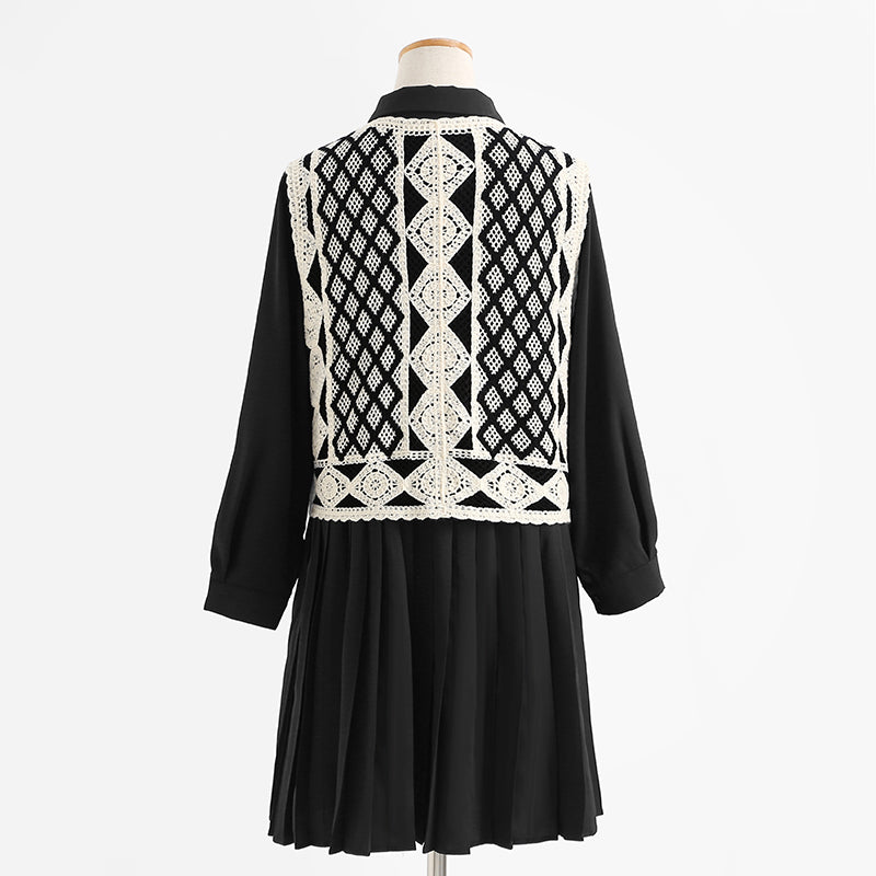 New sweater vest dress two piece suit  2251