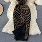 Zebra cut slim split strap skirt  2983