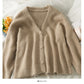 Pull femme col bas cardigan simple boutonnage haut à manches longues couleur unie polyvalent 2044