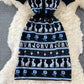 Robe moulante à col en V en jacquard avec lettres de lapin de dessin animé 3196