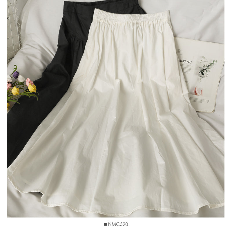 Foreign style versatile waist slim mid length skirt  2640