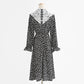 New doll neck Korean long sleeve Floral Dress  2439