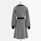 Qianniao lattice slim waist knit dress women's high waist bottomed skirt  2342
