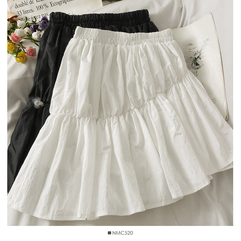 Han Fan irregular pleated short skirt  2641