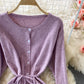 Robe pull en tricot à simple boutonnage et col rond, jupe 3075