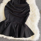 Robe bustier sexy à une épaule, jupe fine en queue de poisson à taille serrée 3290