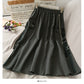 Chain decorative buckle tooling elastic waist A-shaped skirt  2656