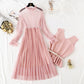 Knee Skirt vest suit two piece set super sweet  2289