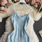 Backless slim fit celebrity temperament knee strap dress  2937