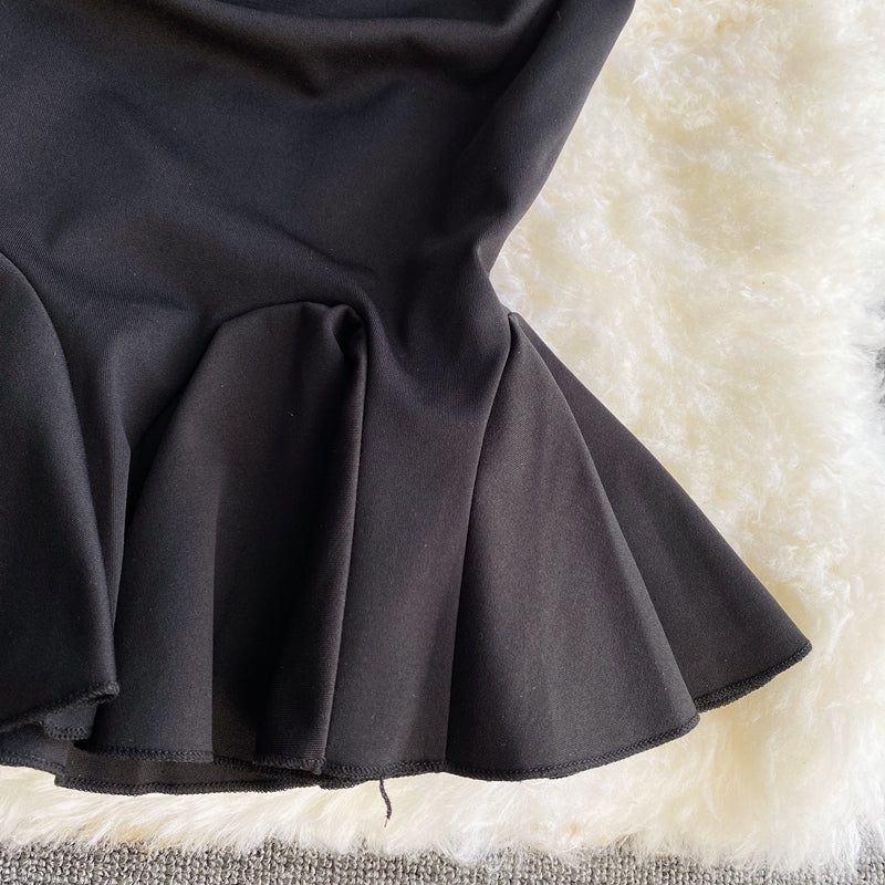 Robe bustier sexy à une épaule de style mature léger 3035