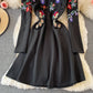 Robe brodée à revers haut de gamme au tempérament de célébrité 2916