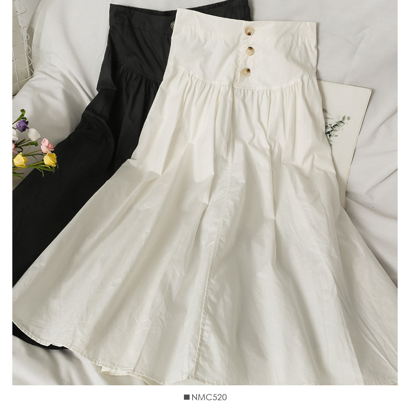 Foreign style versatile waist slim mid length skirt  2640