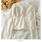 Pull femme creux crochet poche design haut coréen pull simple 2059
