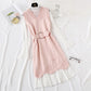 Minority LACE VEST knitted dress fashion suit two piece set female  2473