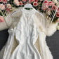 Robe cache-cœur en dentelle noire à épaules dénudées 3044