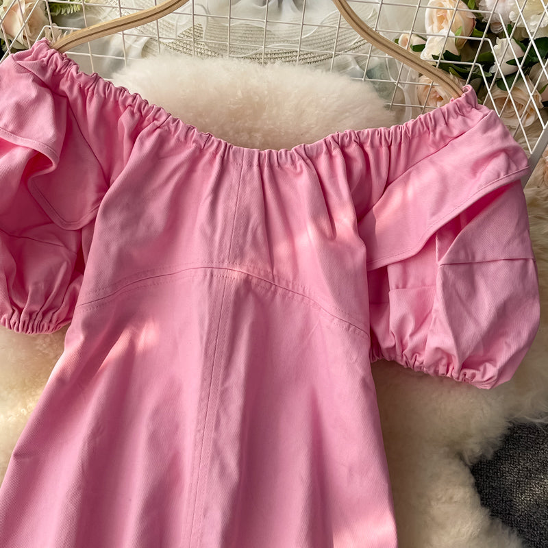 Jupe courte Mori 3343 avec manches bouffantes à volants et tige orange first love