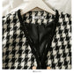 Thousand bird lattice loose small coat women's autumn long sleeve versatile top  2105