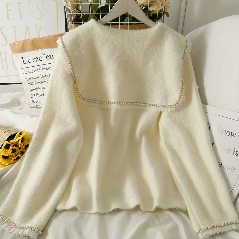 Manteau ample en peluche, pull féminin polyvalent à manches longues 1798