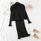 Small fragrance slim fit bag hip cloak shawl wool dress knee two piece suit  2349