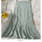 Hong Kong style retro floral high waist slim casual skirt  2637