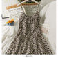 Han Fan retro leopard print high waist suspender short skirt female  2705