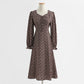 Foreign style aging floral skirt shows thin temperament tea break Chiffon  2315