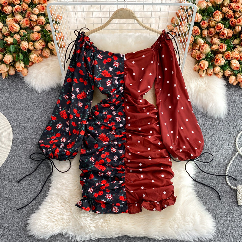 Robe portefeuille à imprimé floral et pois colorés 2904