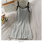 Women's spliced bow low neck open back knitted suspender skirt  2674