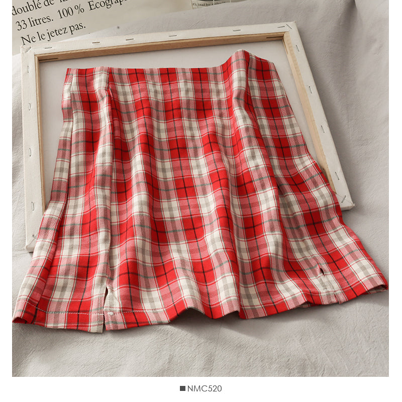 Korean casual plaid skirt  2600