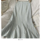 Korean Plaid print versatile medium length skirt for women  2620