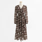 Temperament V-neck dress French waist closing thin chiffon long skirt  2280