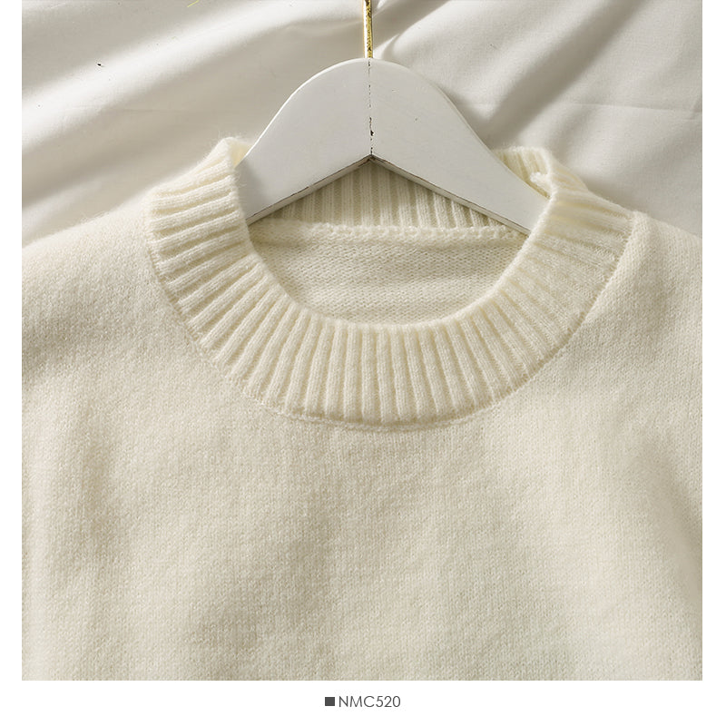 Pull fin mi-long col rond haut polyvalent coréen 2013