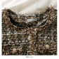 New coat round neck single breasted design Korean versatile Vintage Plaid knitted cardigan tassel  2090