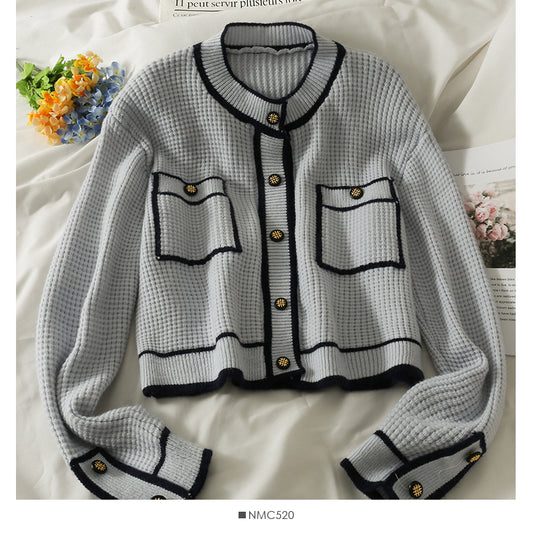 Pull slim à simple boutonnage à rayures color block vintage 1849