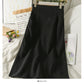 Hong Kong style retro high waist Plush thickened warm knee length skirt  2573