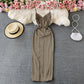 Robe élégante à col en V et dos ouvert 3308
