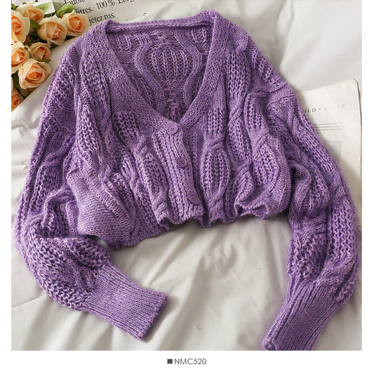Pull jacquard pour femme, pull ample et fin de couleur unie 1741