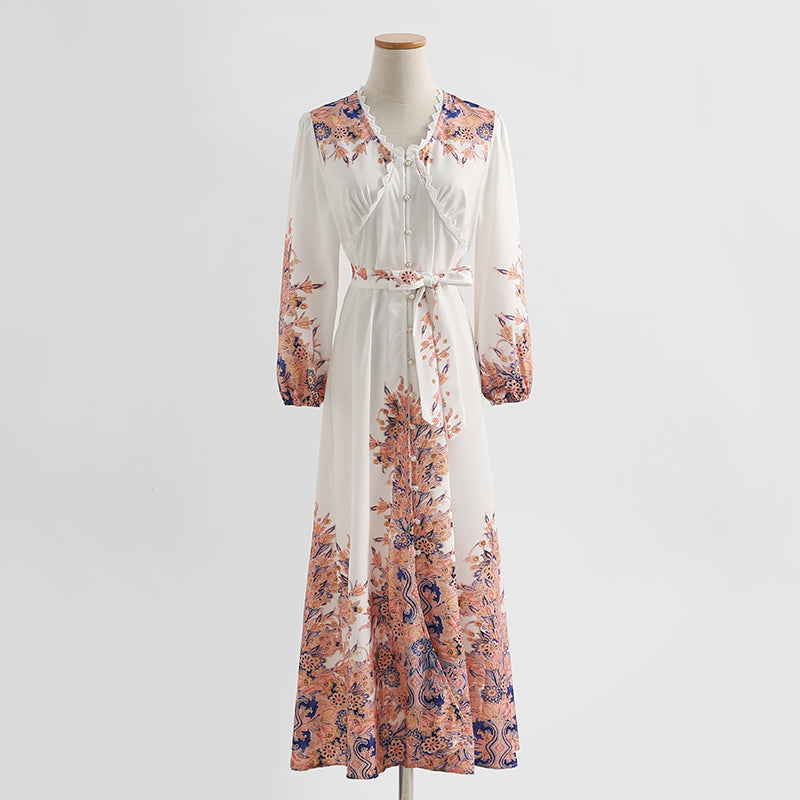 High end fairy long skirt is thin and cold, broken flower skirt is bottomed  2435