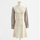 Dress long sleeve aging temperament Plaid knitted skirt with slim waist  2426