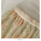 Gauze embroidered elastic waist slim skirt  2604