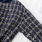 New French retro sweater, tweed bag hip skirt, winter two-piece suit  2361