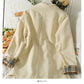 New contrast color mosaic Plaid long sleeve two button women's suit  2104