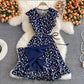 Robe une pièce en dentelle brodée de fleurs 3069