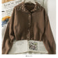 Pull cardigan slim à simple boutonnage avec revers perlés 2034