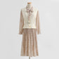 Gentle wind pleated vest skirt foreign style aging fashion two-piece suit skirt  2248