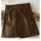 Irregular three button high waist short skirt female  2615